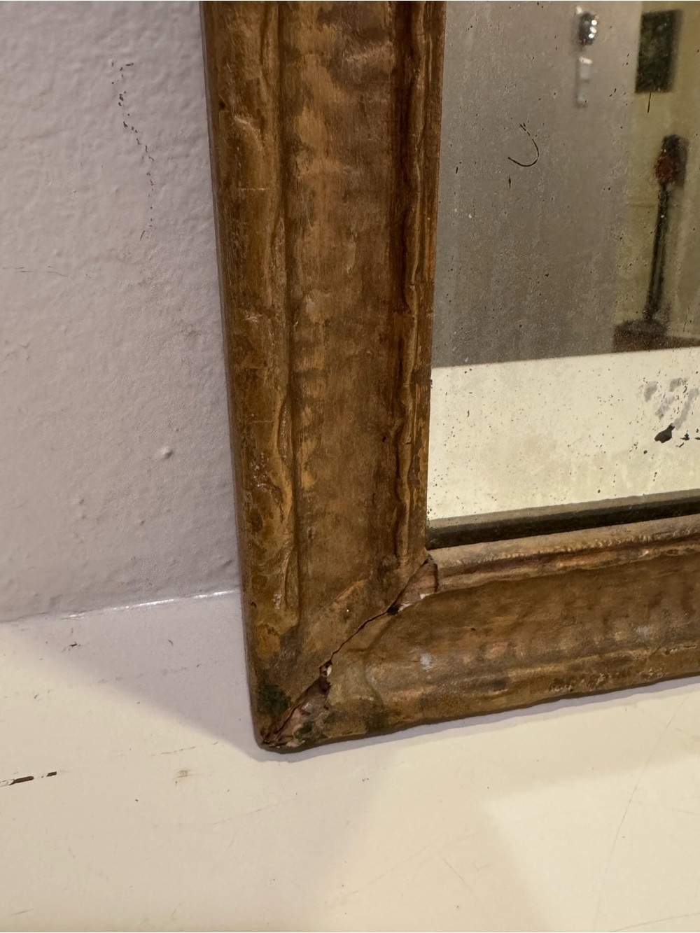 Antique Victorian Gold Guilted Gesso Wooden Wall Mirror, French Louis Style - Picture 3 of 12